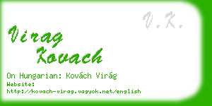 virag kovach business card